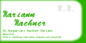 mariann machner business card